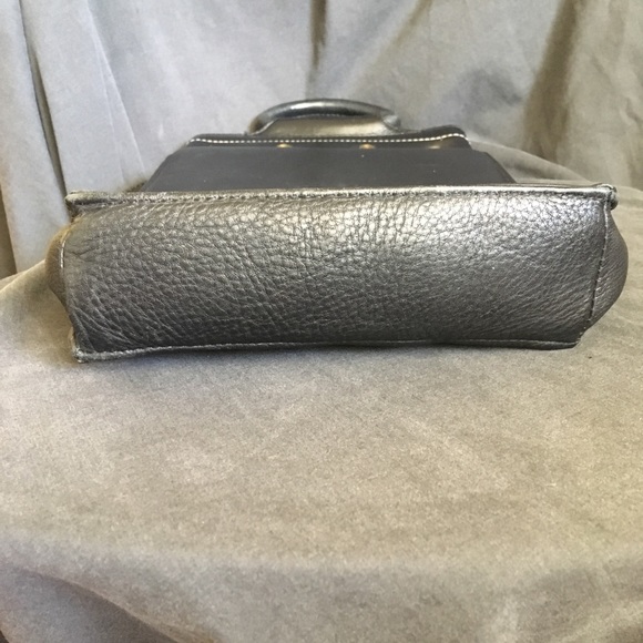 Vtg Pattie Jarrell Black Leather Crossbody Handbag - Picture 9 of 10